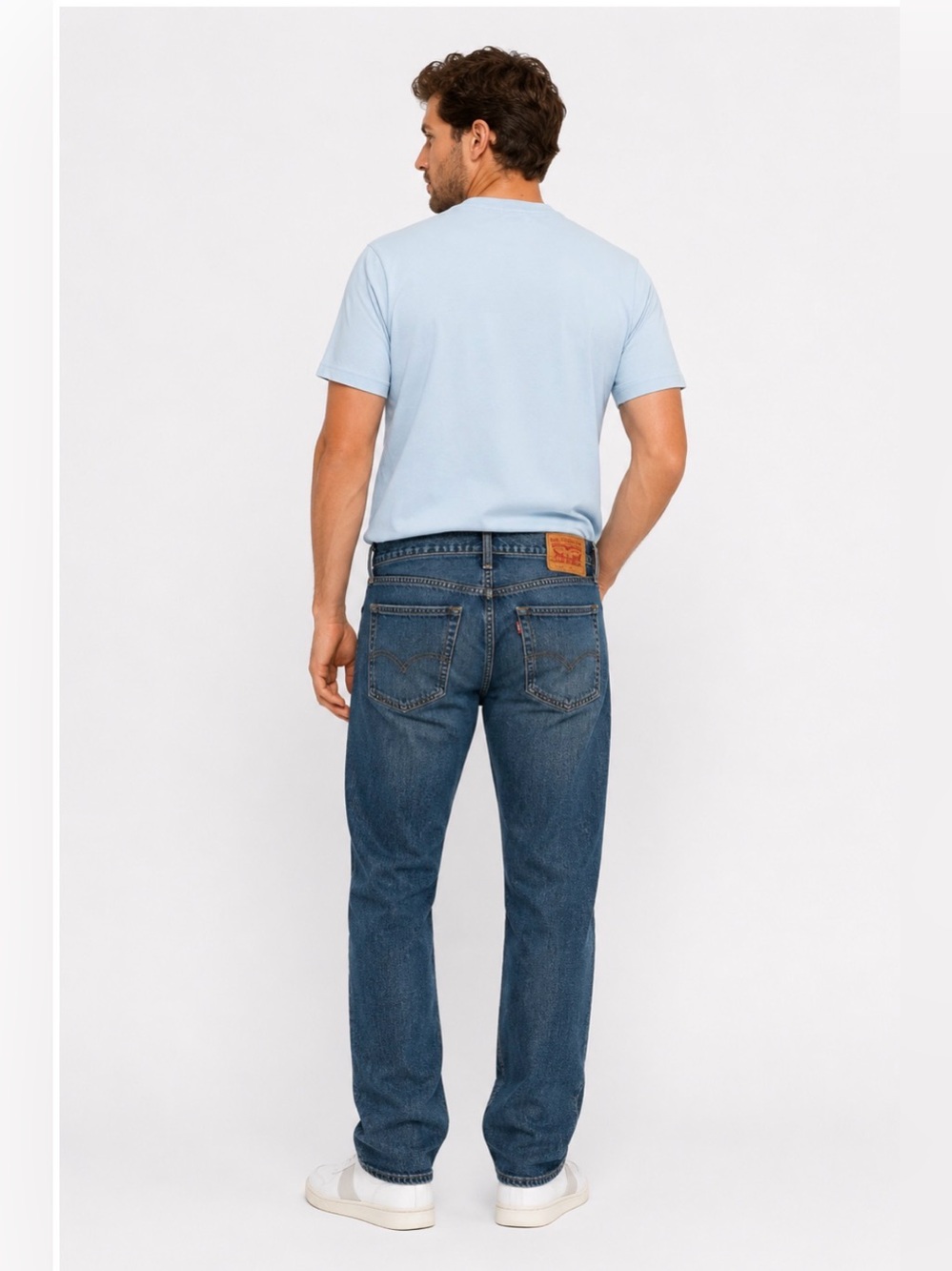 Levis 505 Straight Jeans Medium Blue Wash Mens Size 40W 32L